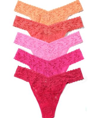 Women's Signature Lace Original Rise 5 Pack Thong Underwear