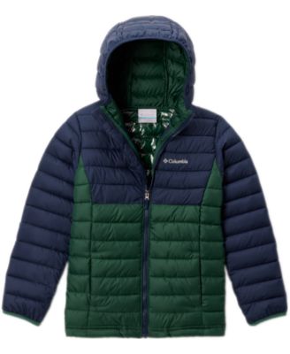 Columbia - Big Boys Powder Lite II Quilted Colorblocked Full-Zip Hooded Jacket