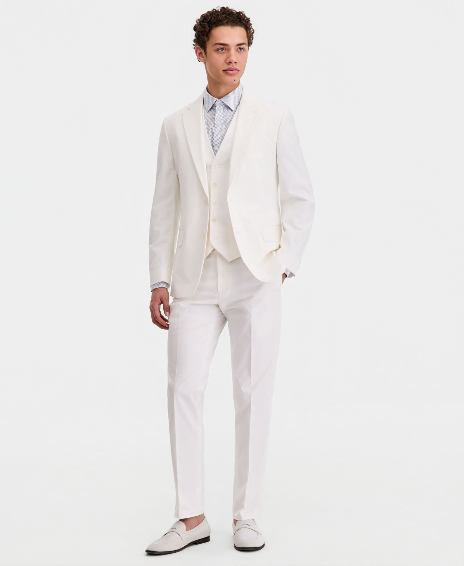 Men's Modern-Fit TH Flex Stretch Cotton Suit Separate Vest