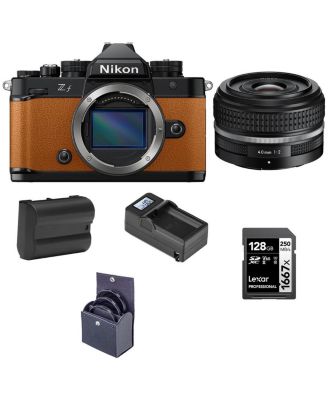 Z f Mirrorless Camera, Orange with NIKKOR Z 40mm f/2 SE Lens, Bundle with Battery, 128GB Memory Card and 52mm Filter Kit