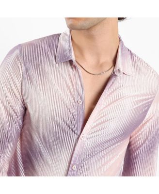 Men's Ombre-Pleated Shirt