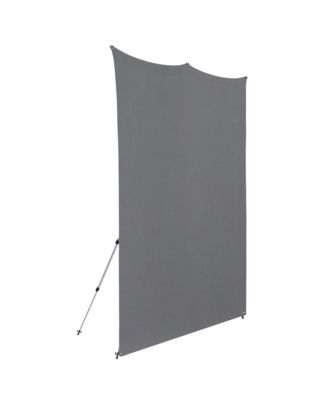 8x8' X-Drop Pro Wrinkle-Resistant Backdrop Kit with Stand, Neutral Gray