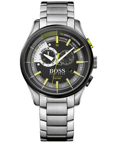 BOSS Hugo Boss Men's Chronograph Yachting Timer II Stainless Steel Bracelet Watch 45mm 1513336
