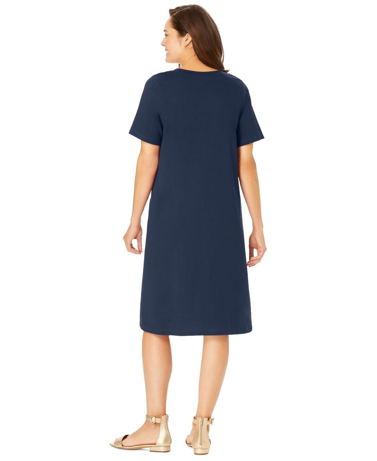 Plus Size Within Perfect Short-Sleeve V-Neck Tee Dress
