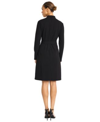Women's Waist Tie Contrast Midi Dress