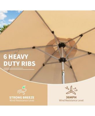 7.5 Ft Beige Patio Umbrella with Tilt and Crank