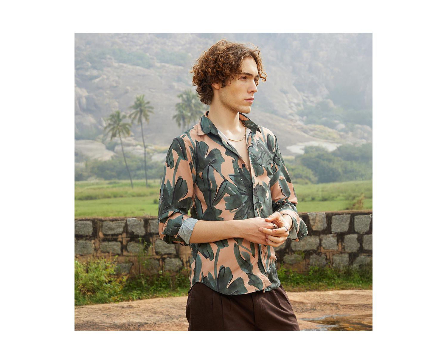 Men's Artistic Botanical Shirt