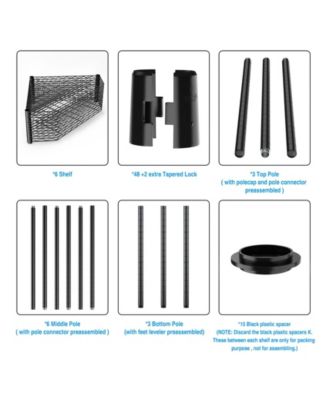 6 Tier Heavy Duty Corner Shelf Rack with 600LB Capacity Adjustable Shelves