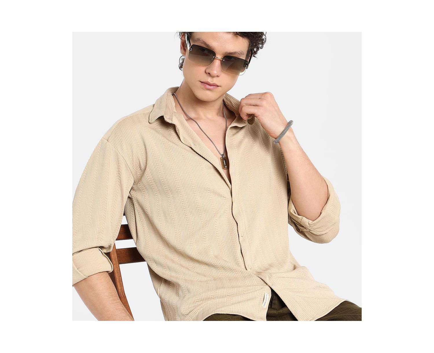 Men's Spear-Textured Shirt