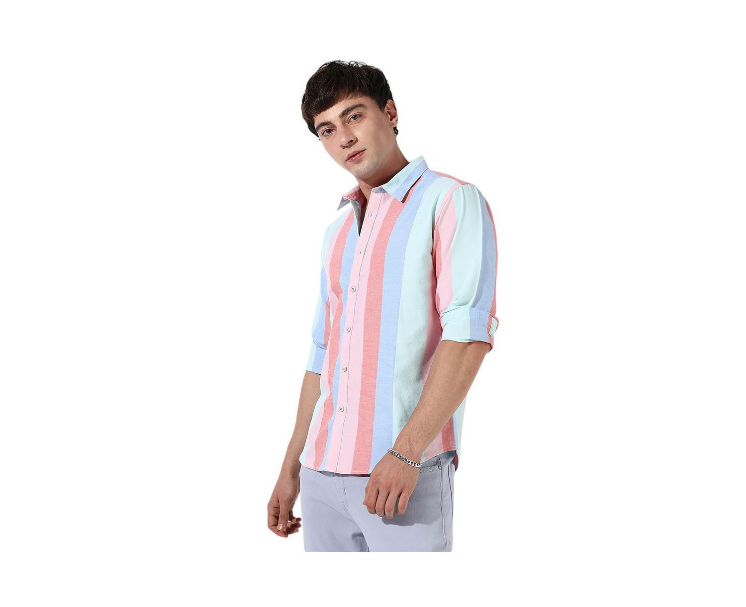 Men's Multicolour Roman Striped Shirt