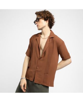 Men's Panel-Pleat Oversized Shirt