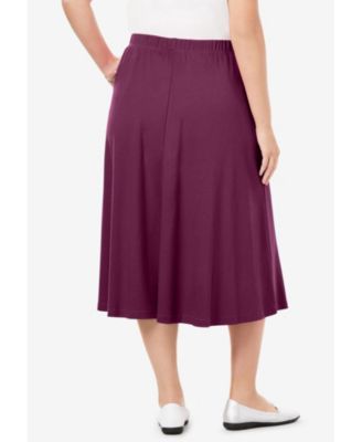 Women's Plus Size 7-Day Knit A-Line Skirt