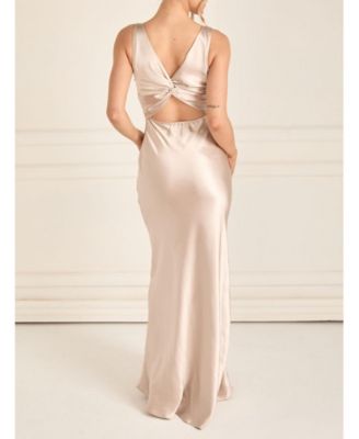 Women's Twist Back Satin Bridesmaid Dress