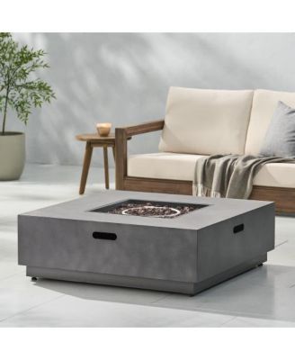 39 Inch Square Iron Propane Fire Pit with 50000 BTU Burner