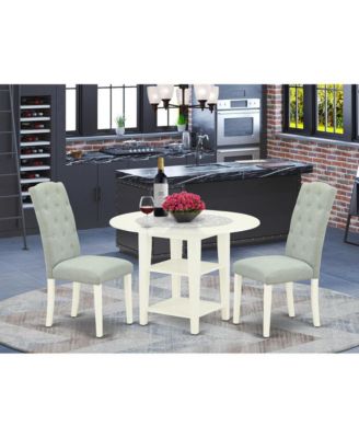 3-Pc. Rubber Wood Shelf Storage Dining Room Set