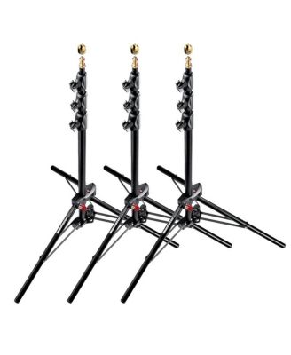 1051BAC 83" Air Cushioned Aluminum Mini Compact Stand with 4-Sections & 3 Risers, Black - Pack of 3 Stands
