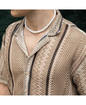 Men's Striped Knit Oversized Shirt