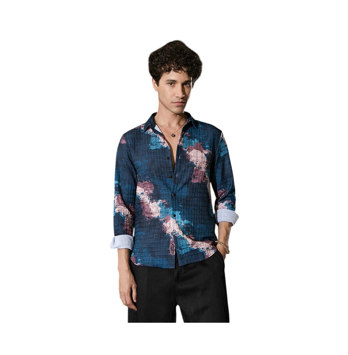 Campus Sutra Men's Abstract Fluid Shirt