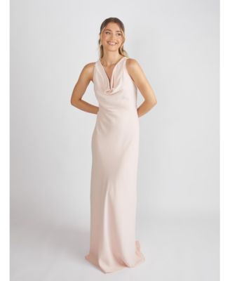 Women's Cowl Front Crepe Bridesmaid Dress