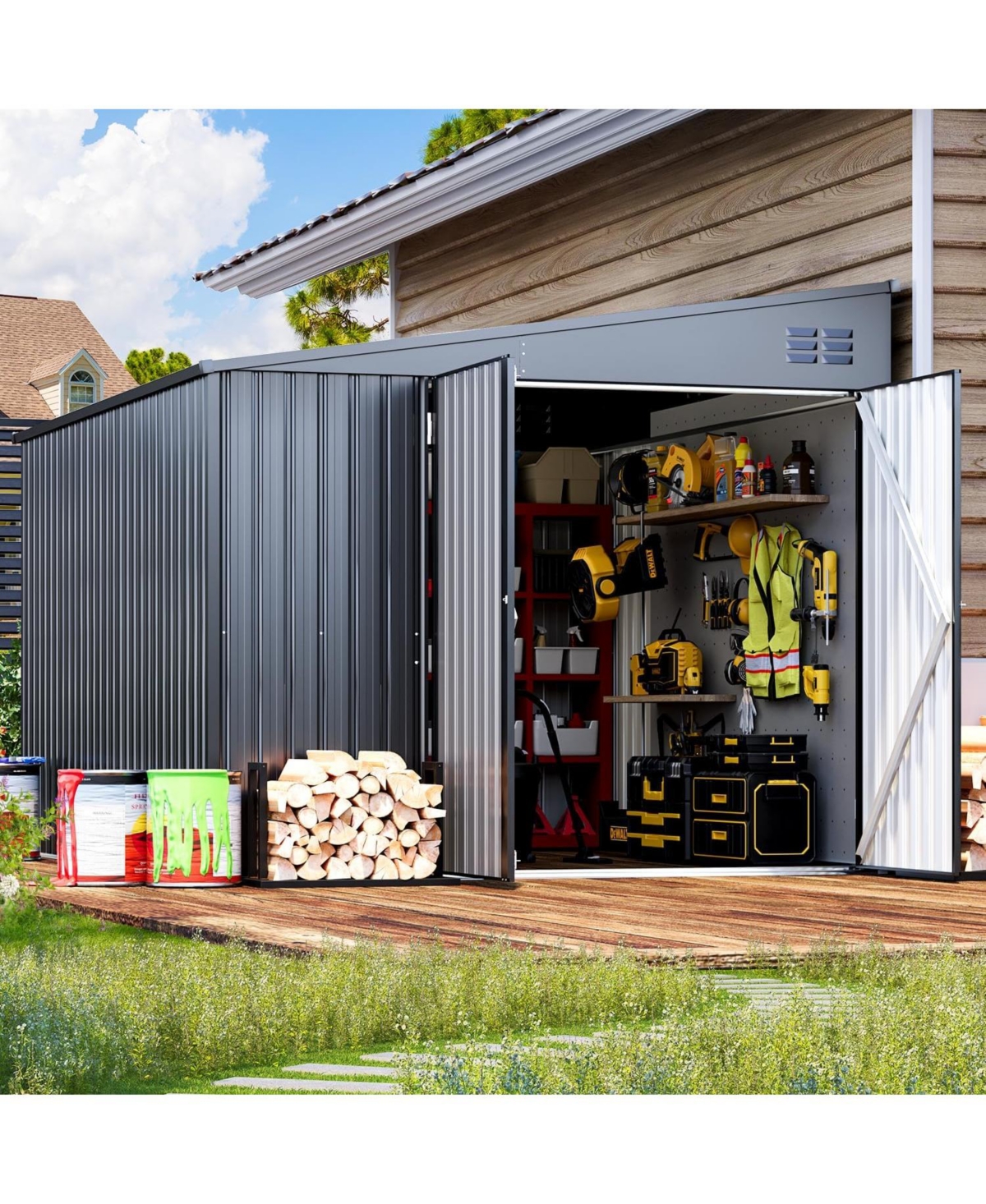 Aecojoy 8'x10' Lean to Shed Outdoor Storage Shed