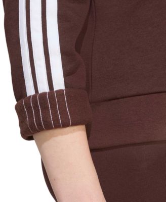 Women's Essentials 3-Stripes Fleece Crew Neck Sweatshirt