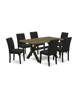 7-Pc Wood High Back and a Rectangular kitchen dining table set