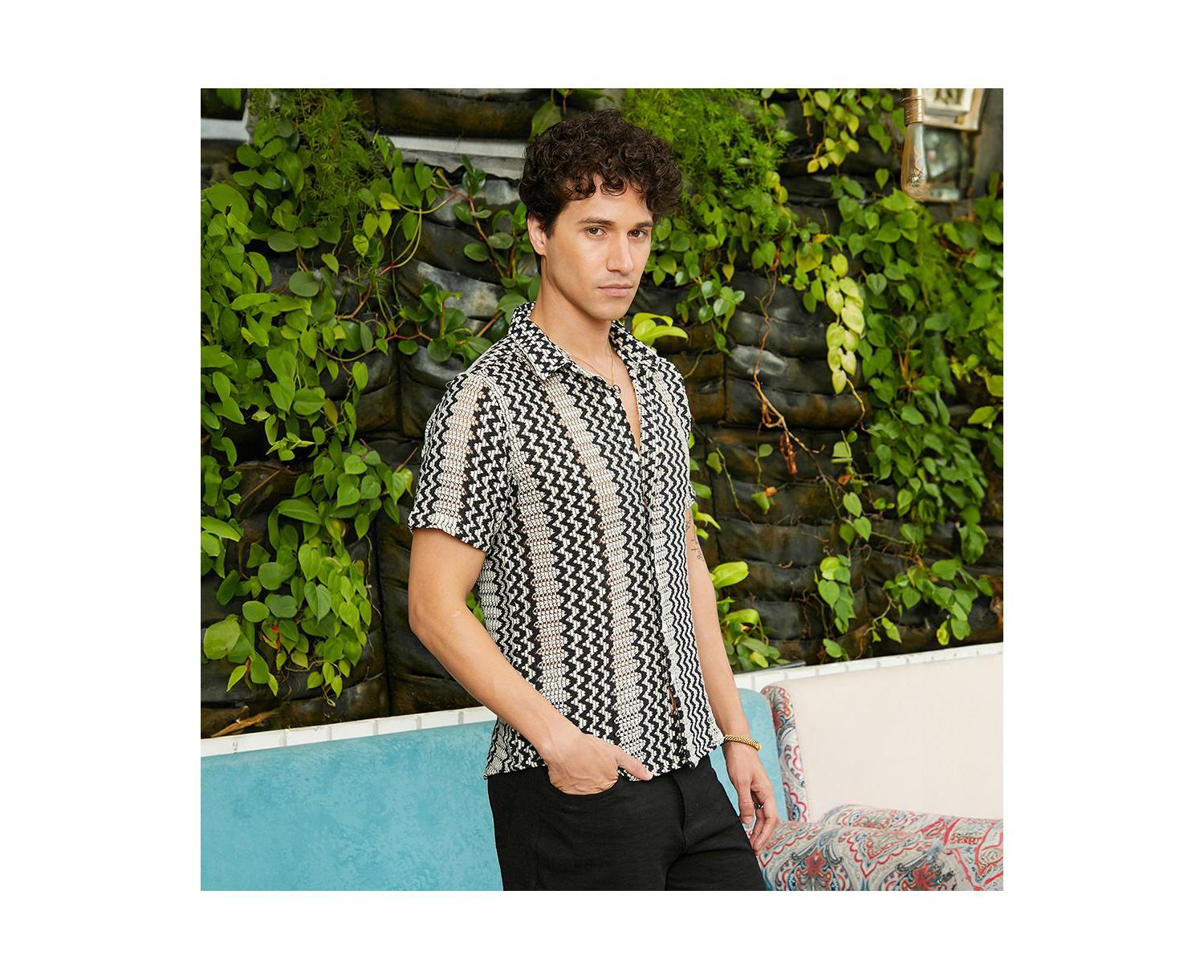 Men's Zigzag-Knit Shirt