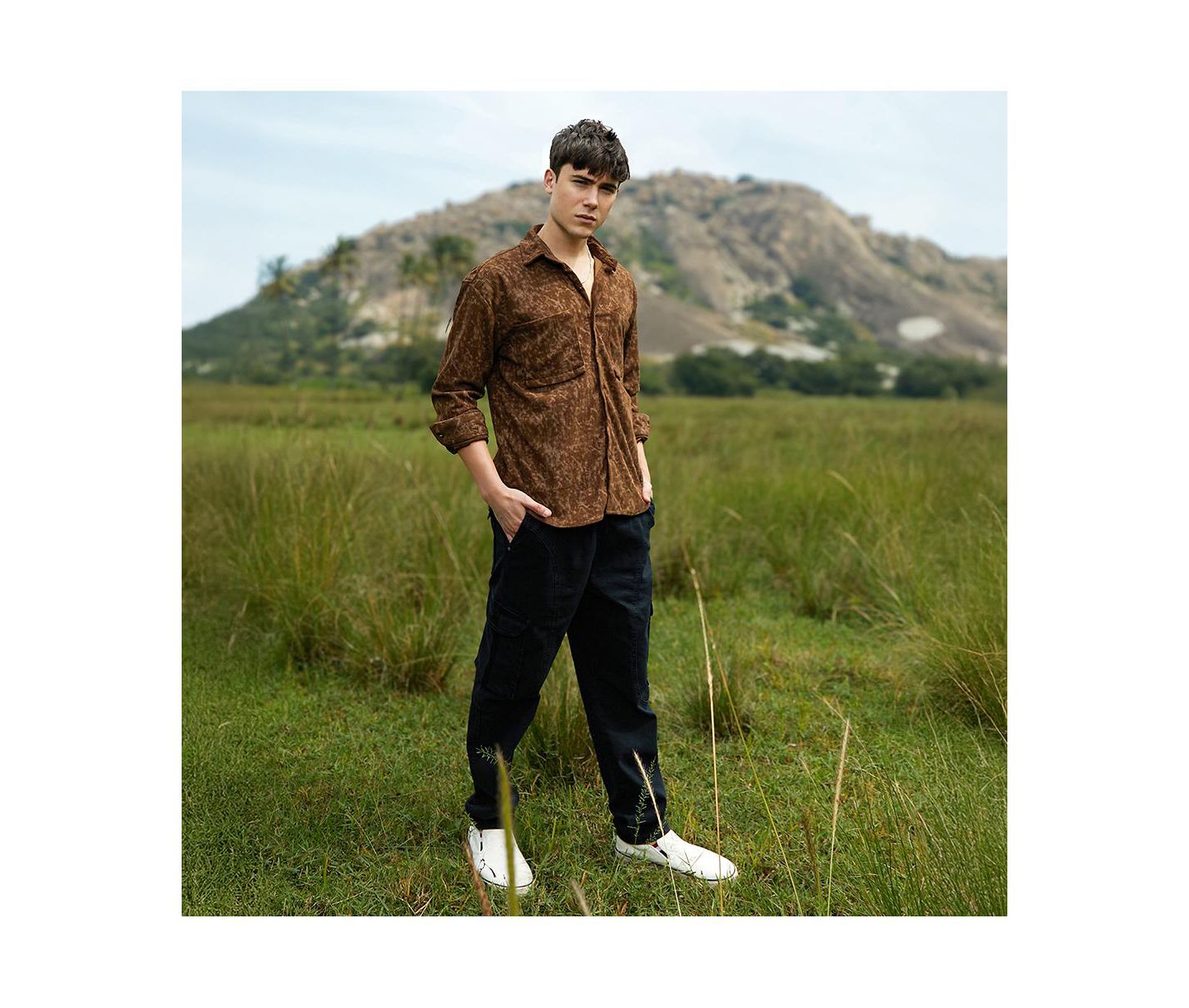 Мужская рубашка Cahoot Campus Sutra Faded Corduroy Oversized, цвет: Коричневый — фото 4