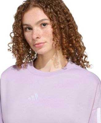 Women's Essentials 3-Stripes Fleece Crew Neck Sweatshirt