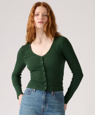 Levi's - Women's Muse Ribbed Long-Sleeve Button-Up Top