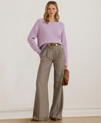 Women's Wool-Cashmere Cable-Knit Sweater