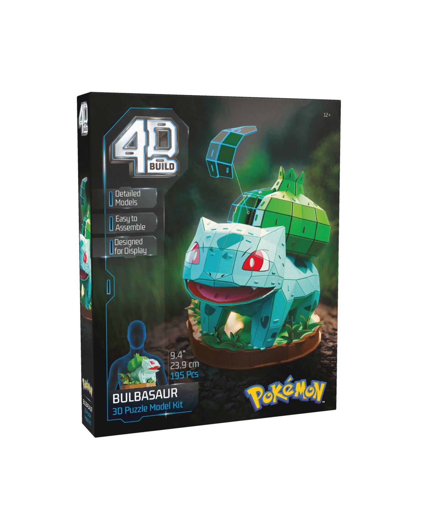 Детские игрушки Pokemon 4D Build Bulbasaur 195 Pieces 3D Model Kit, Ages 12+ — фото 2