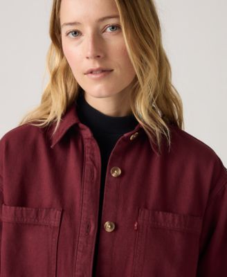 Women's Iris Button-Front Cotton Overshirt