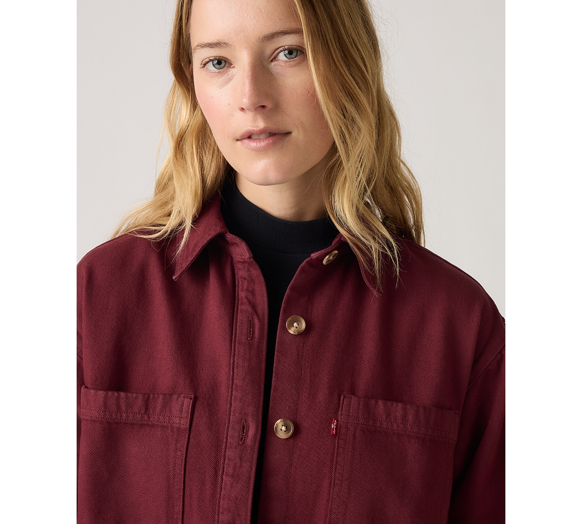 Levi's Women's Iris Button-front Cotton Overshirt In Burgundy
