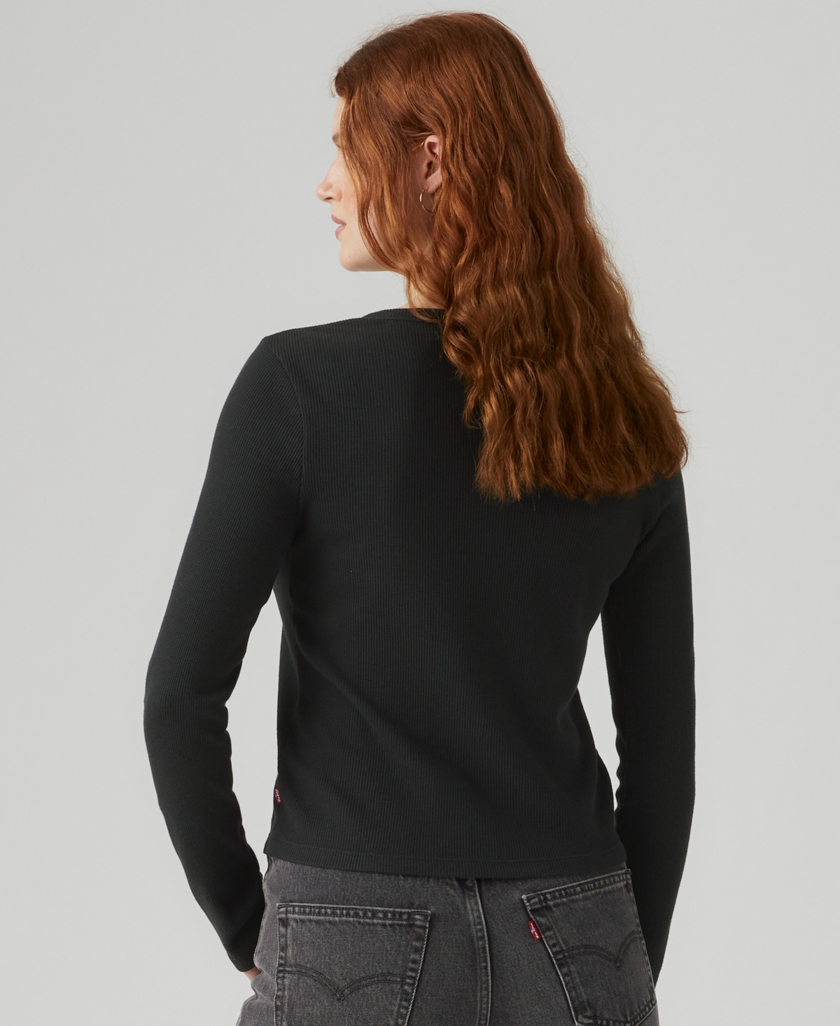 Levi's Women's Dana Henley Long Sleeve Top In Gray