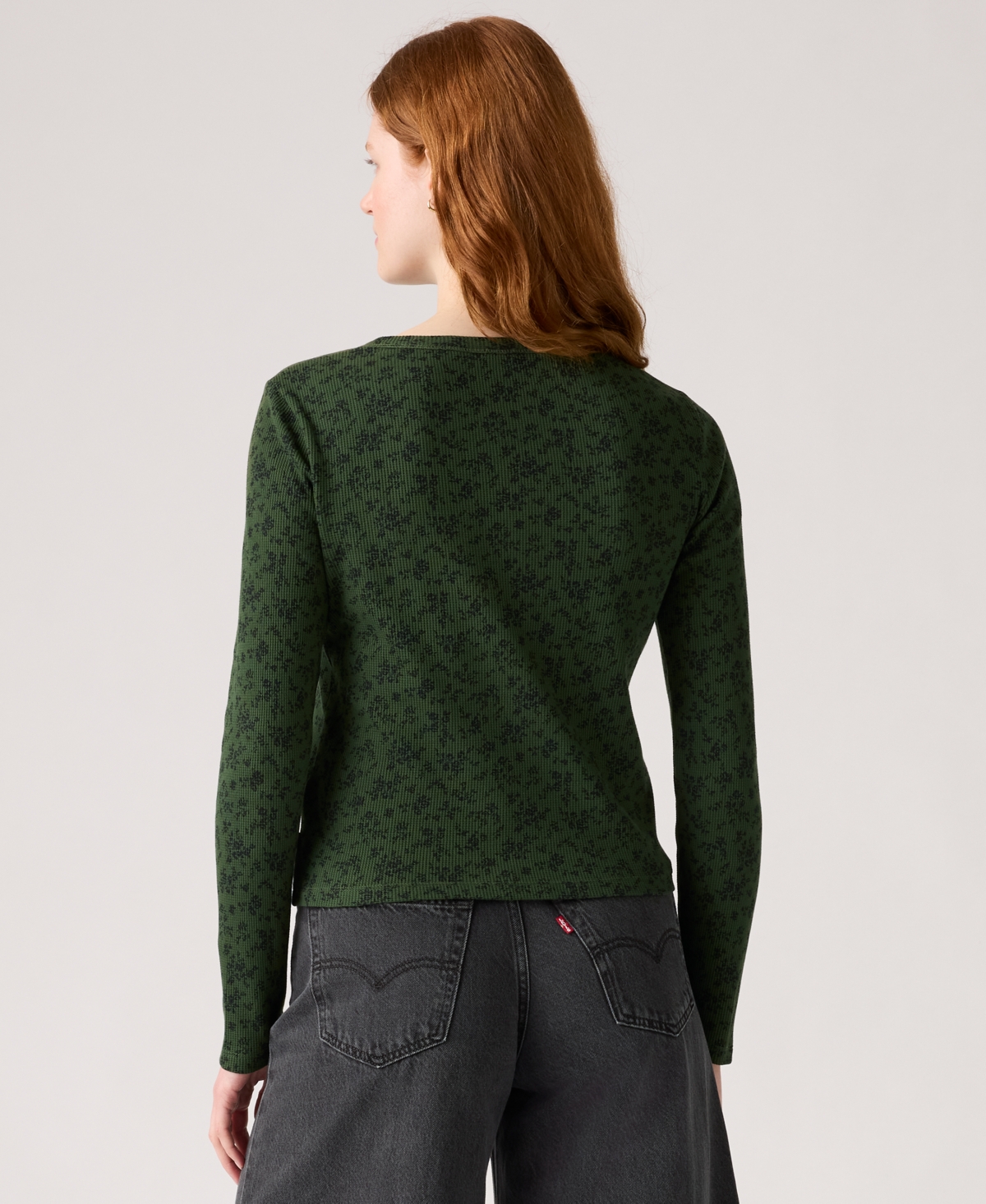 Levi's Women's Dana Henley Long Sleeve Top In Green