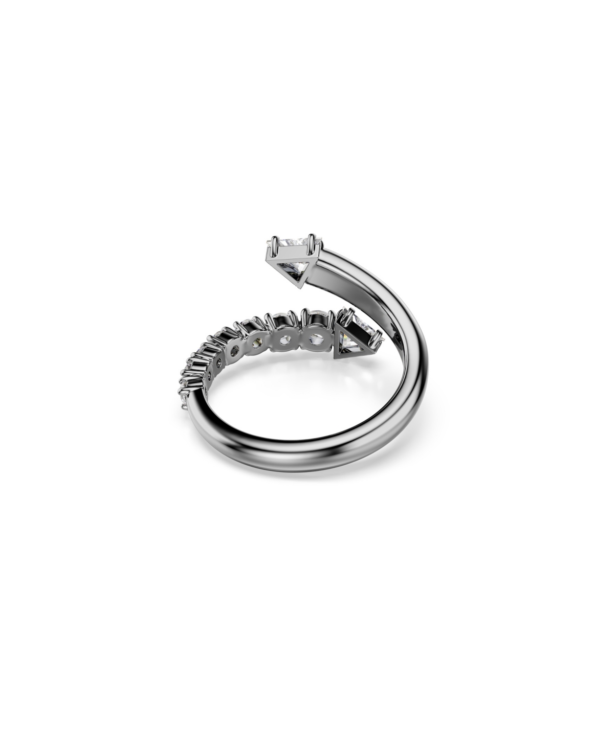 Swarovski Sublima White Ruthenium Plated Open Ring In Gray