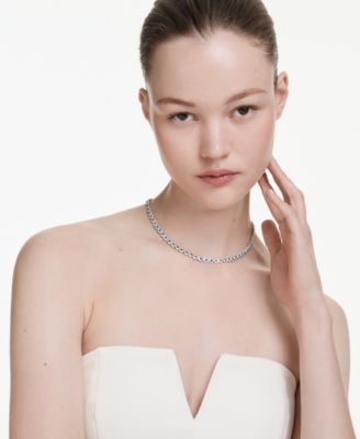 Una Angelic Rhodium Plated Tennis Necklace