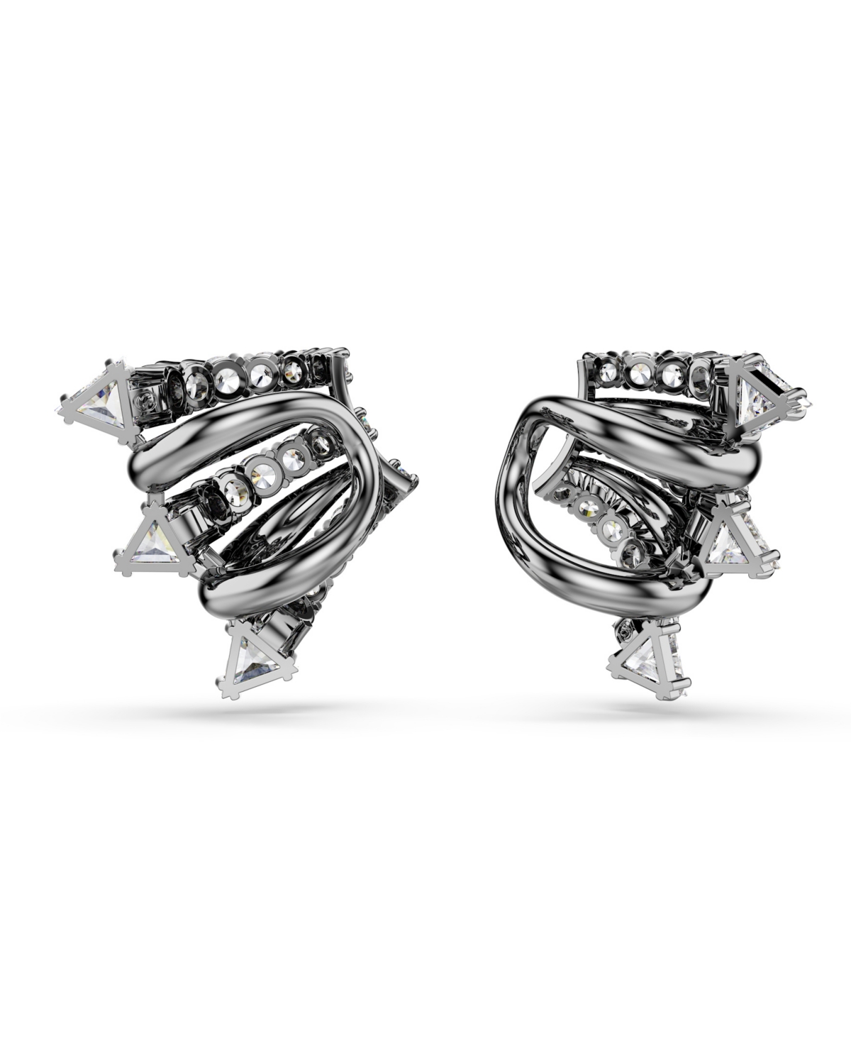 Swarovski Sublima Ruthenium Plated Ear Cuffs In Gray
