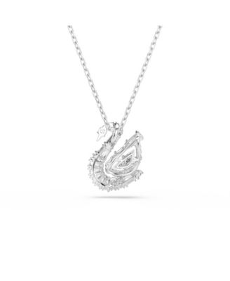 Swan Rhodium Plated Pendant Necklace