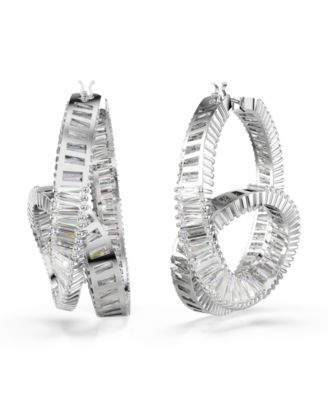 Matrix Rhodium Plated Hoop Earrings
