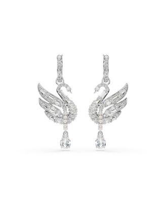 Swan Vienna Rhodium Plated Earrings
