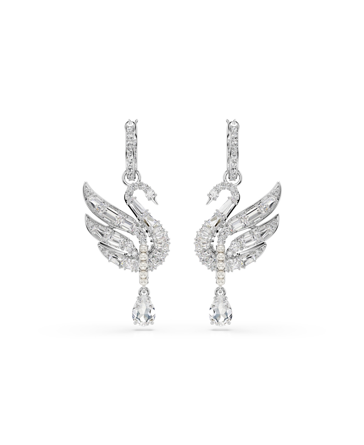 Swarovski Swan Vienna Rhodium Plated Earrings