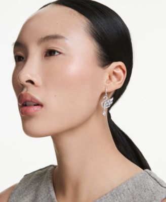 Swan Vienna Rhodium Plated Earrings