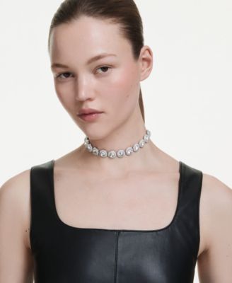 Una Angelic Rhodium Plated Choker Necklace
