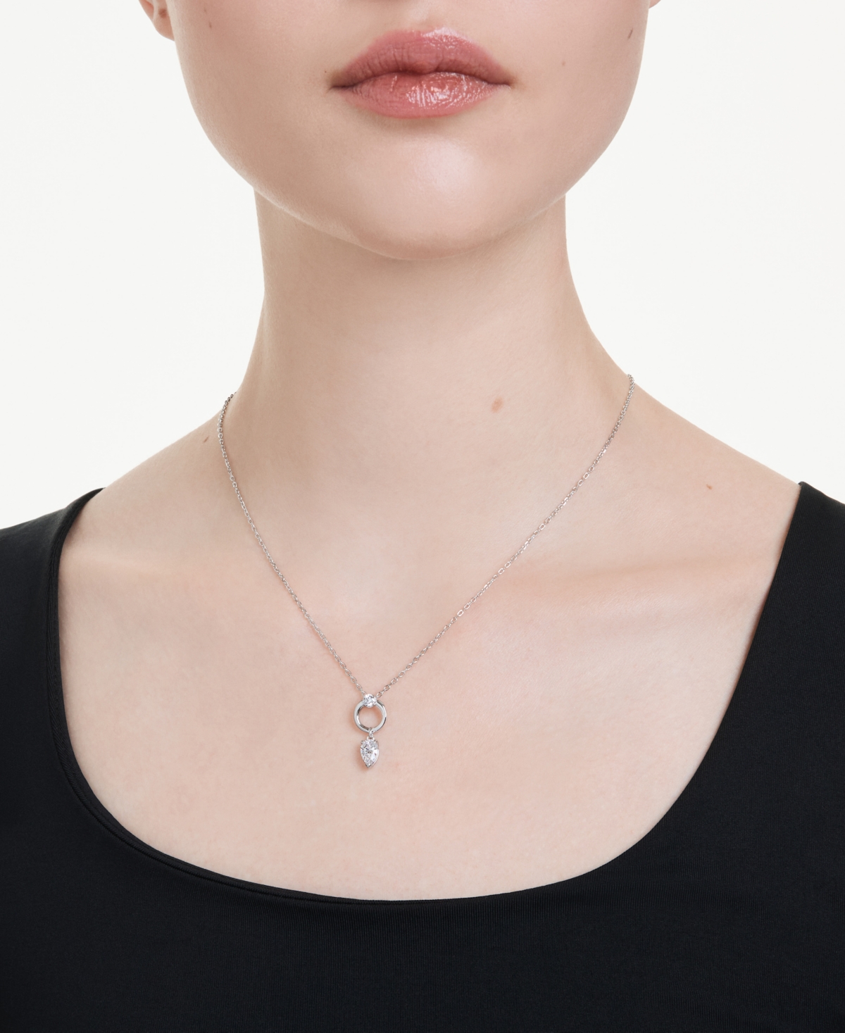 Swarovski Mesmera Rhodium Plated Pendant Necklace In Silver