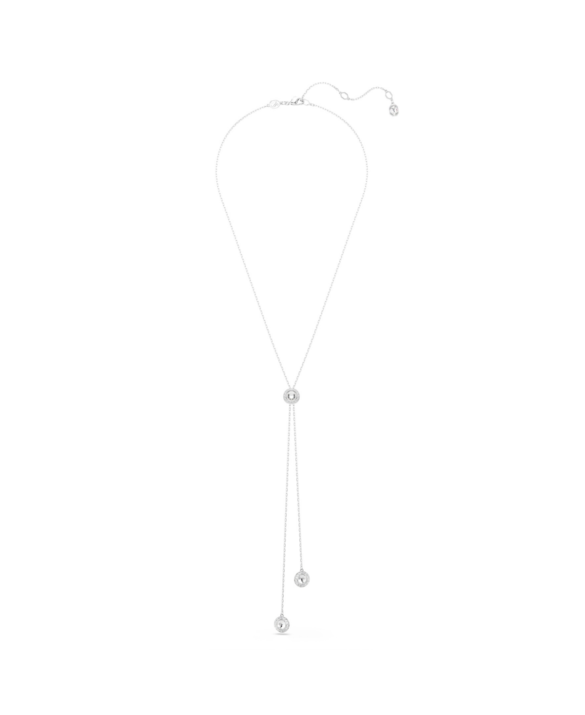 Swarovski Una Angelic Rhodium Plated Y Pendant Necklace In Silver