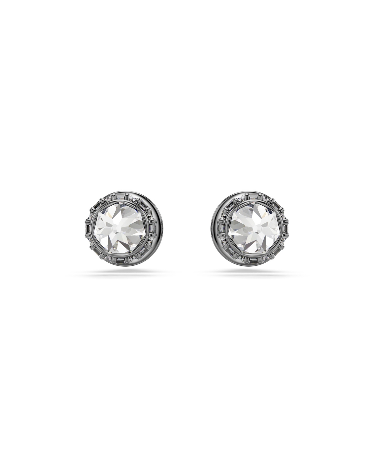 Swarovski Sublima Ruthenium Plated Stud Earrings In Gray