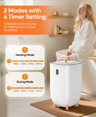 35L Large Home Towel Warmer Dryer Bucket with Aromatherapy, Auto Shut-off Function