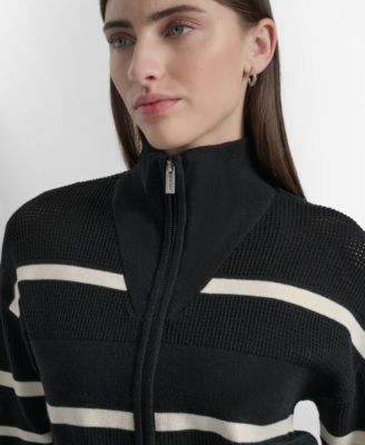 Women's Open Stitch Full Zip Stripe Jacket